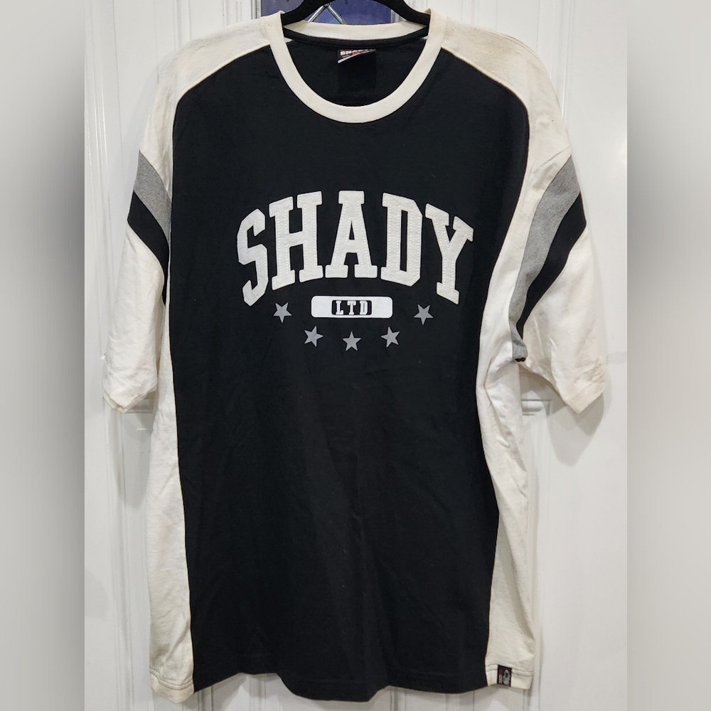 Vintage Shady LTD Eminem cream white and black shirt men's size XL